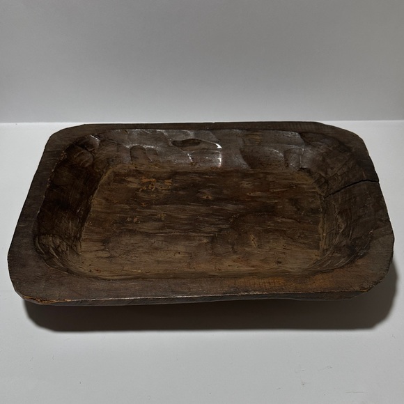 Rustic Hand Carved Wooden Bread Bowl or Serving Tray - Picture 12 of 12